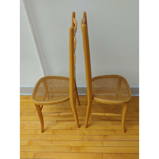 Wood Vintage Mid-Century Italian Ladderback Chairs - Set of 4 For Sale - Image 7 of 11