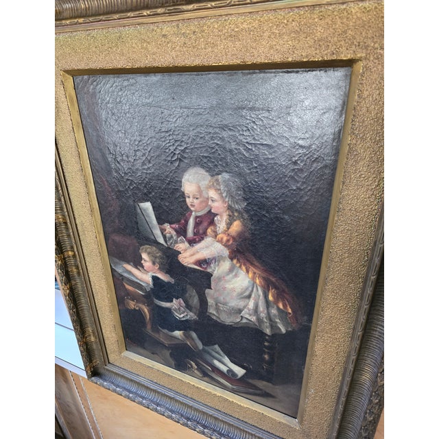 Late 19th Century Antique Large Signed Painting Young Musicians For Sale - Image 10 of 12