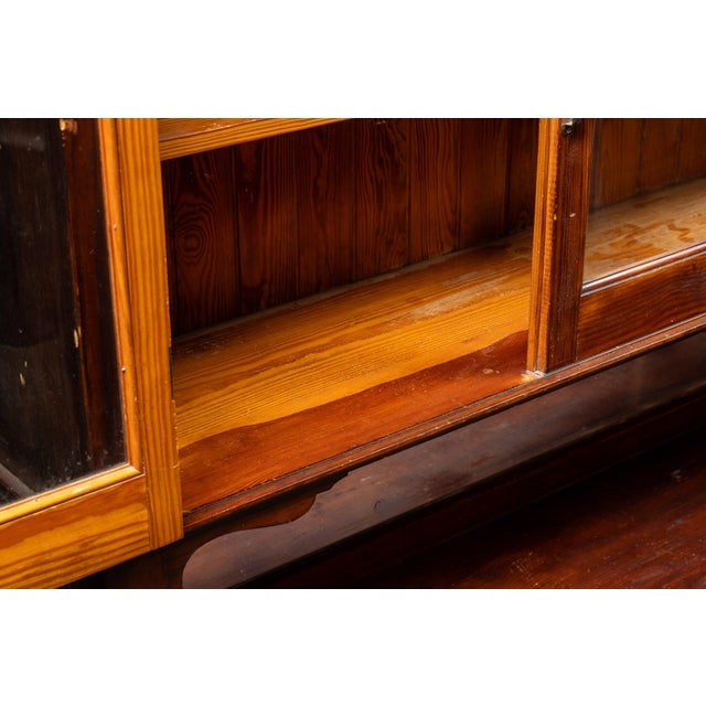 Early 20th Century Oxblood-Stained Step-Back Kitchen Hutch For Sale - Image 9 of 18