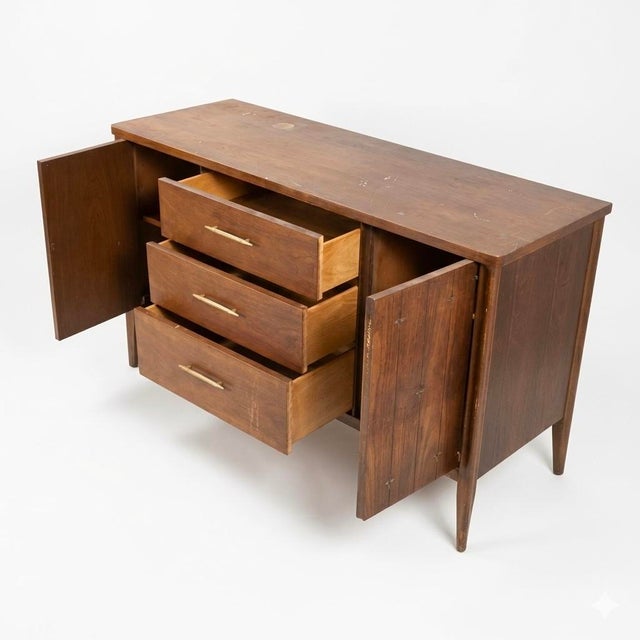 Mid-Century Modern Broyhill Saga Vintage Mid Century Modern Credenza Buffet C. 1960s, Attributed For Sale - Image 3 of 8