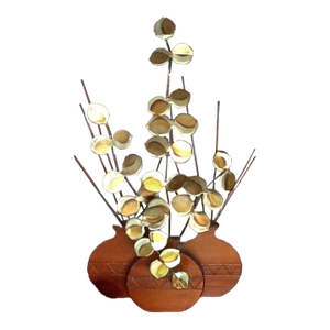Vintage Jere Era 3-D Brass and Wood Sculpture