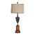 1990s Brass Table Lamp With Square Silk Shade For Sale