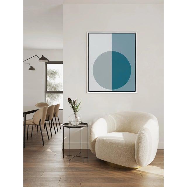 Mid-Century Modern Modern Blue-Grey Forever by Stephanie Henderson in White Frame, Medium Art Print on Canvas For Sale - Image 3 of 4