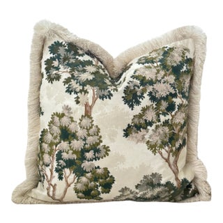 La Canopee Down Pillow With Brush Fringe - Verdant For Sale