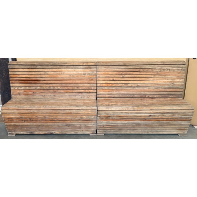 Early 20th Century Pair of Slabs Benches in Solid Pine "Mobila" For Sale - Image 16 of 18