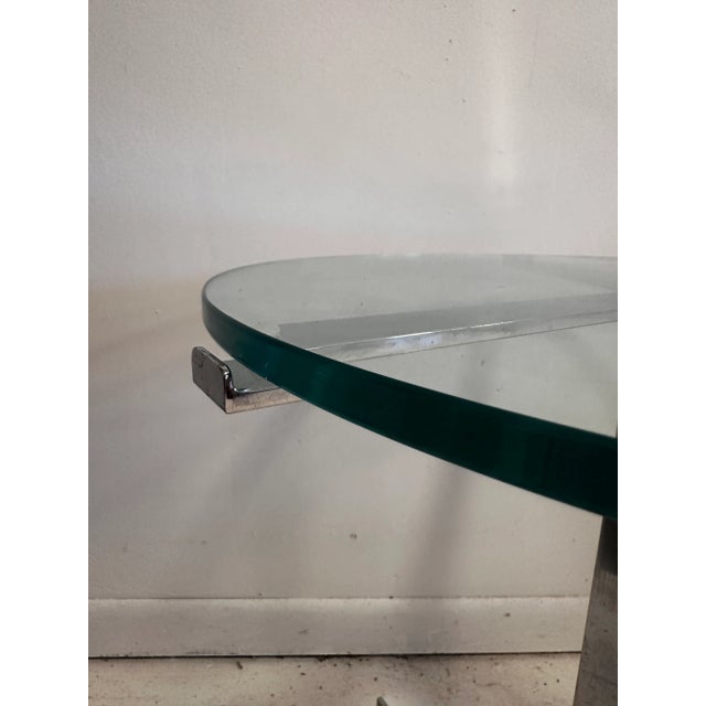1970s Hans Eichenberger for Strassle Pair of "Alpha" Side Tables in Polished Chrome and Glass For Sale In New York - Image 6 of 6