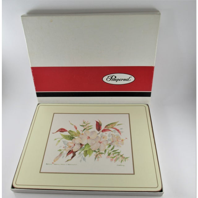 Vintage Pimpernel Placemats Hibiscus Cork Back Original Boxes Made in