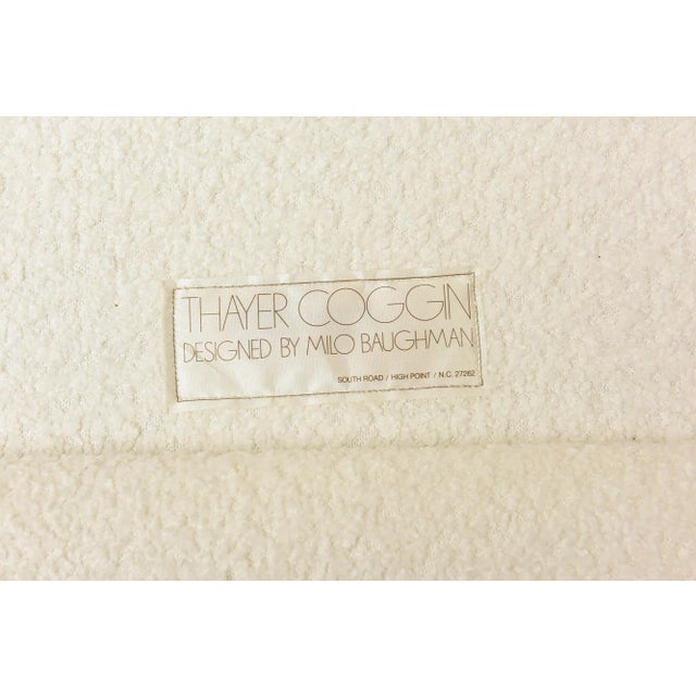 Tan Vintage Rare Milo Baughman for Thayer Coggin Lounge Chairs With Ottomans Pair of Restored For Sale - Image 8 of 10