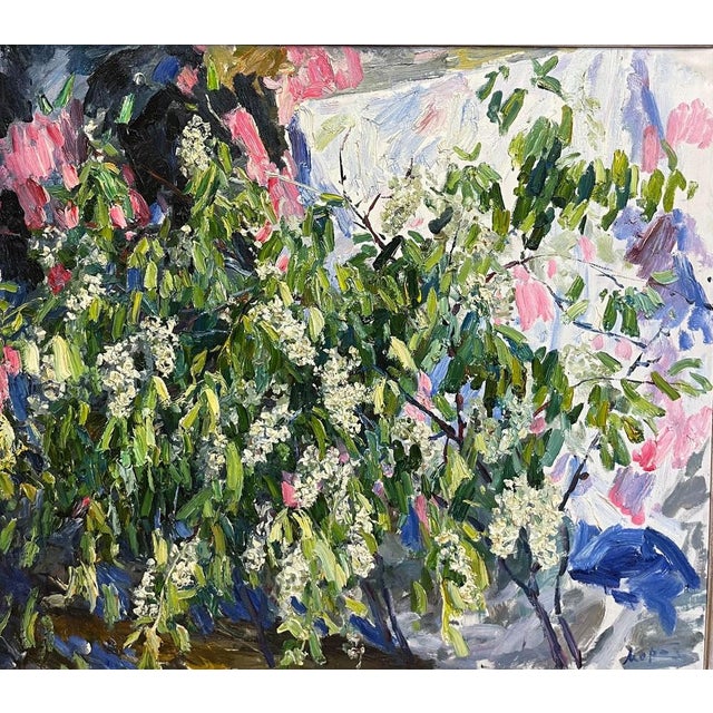 Georgij Moroz, Cherry Flowers, 1997, Oil Painting For Sale - Image 7 of 7