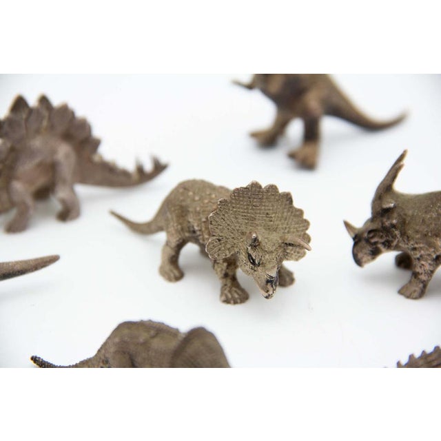 Miniature Silver Dinosaurs, Set of 9 For Sale - Image 6 of 7