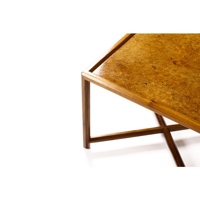 1960s 1960s Danish Modern Mid Century Square Walnut Janus Side Table — Edward Wormley for Dunbar For Sale - Image 5 of 8