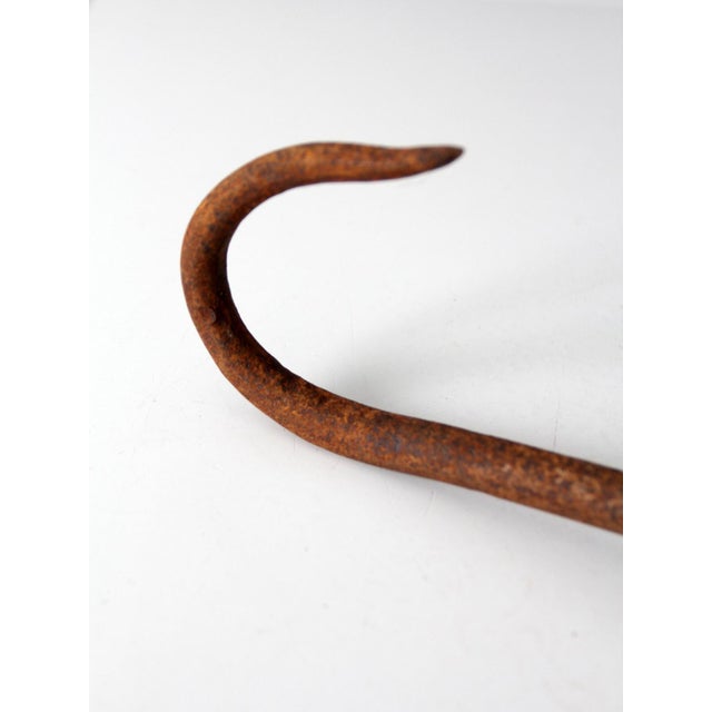 Brown Antique Ice Hook With Wood Handle For Sale - Image 8 of 9
