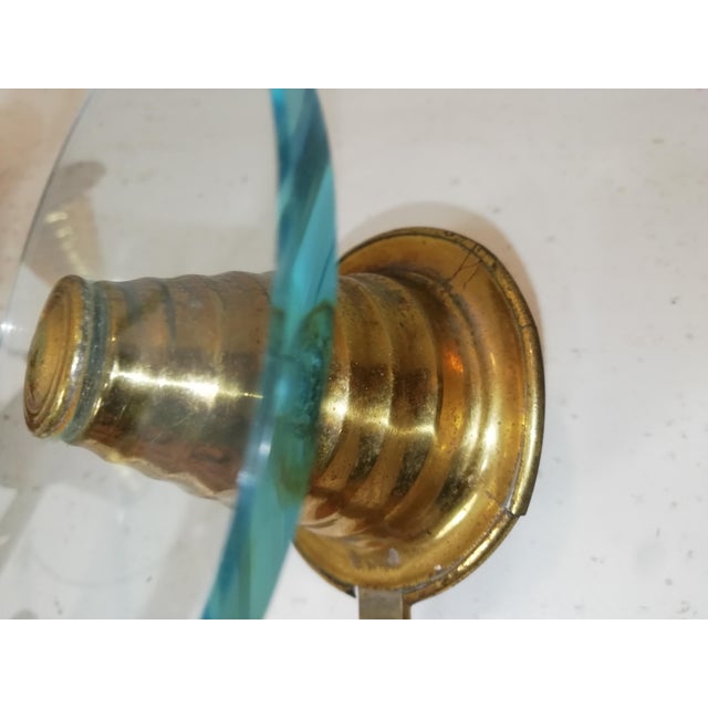 Fontana Arte Vintage Italian Glass and Brass Coat Rack from Fontana Arte, 1950s, Set of 4 For Sale - Image 4 of 12