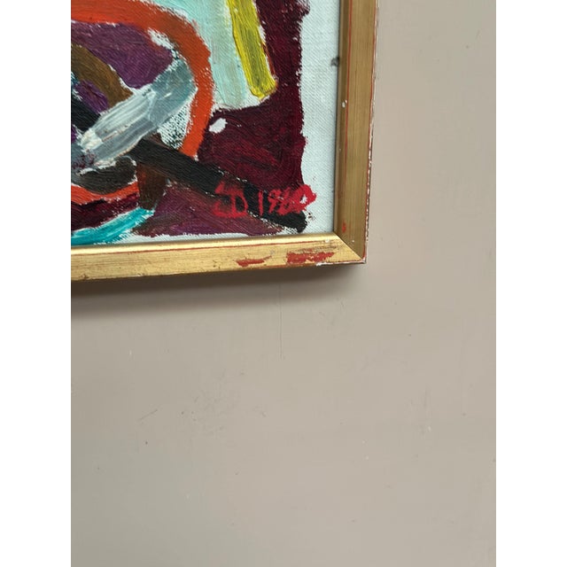 Abstract Composition, 1960, Oil Painting on Canvas, Framed For Sale - Image 8 of 12