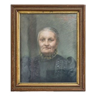 Louis Laridon, Portrait of a Woman, 1898, Mixed Media For Sale