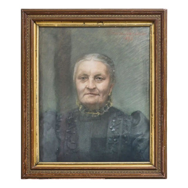 Louis Laridon, Portrait of a Woman, 1898, Mixed Media For Sale