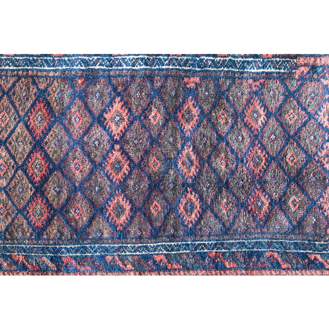 Ink Blue Early 20th Century Persian Baluch Bag Face Rug For Sale - Image 8 of 14