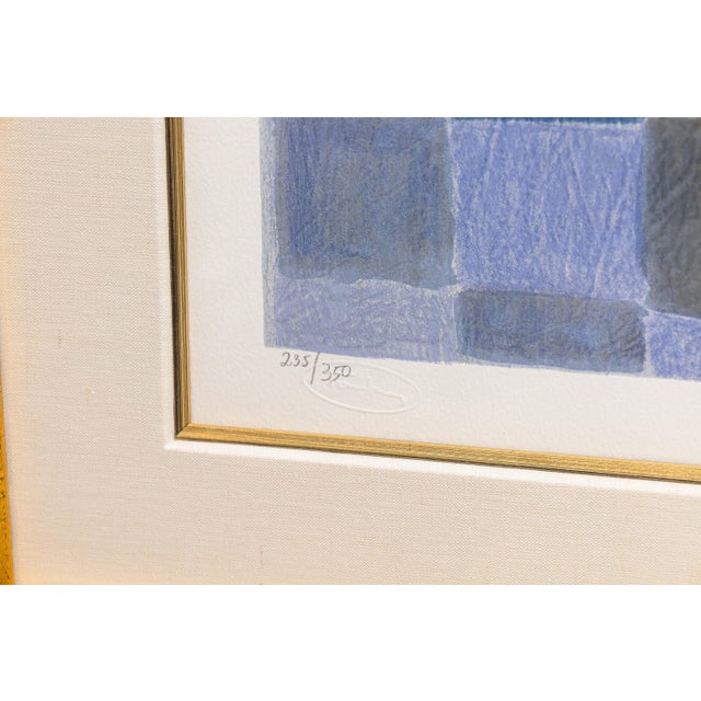 Color serigraph on paper titled "Le Fiance" by Israeli artist Itzchak Tarkay. Published in 1990. Hand signed in pencil on...