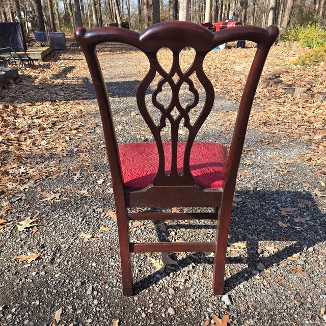 Set of 8 Traditional Cushioned Stickley Dining Chairs For Sale - Image 13 of 16