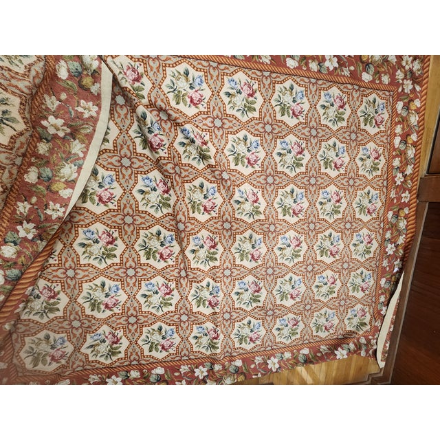 Handmade carpet in excellent condition. Beautiful enough to hang as art. Floral pattern is a soft pattern that would be...