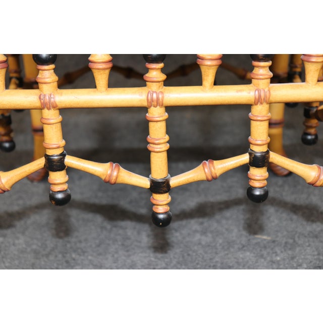 Ornamental & Decorative Materials Pair Regency Style Faux Bamboo Benches or Stools by Hickory Chair For Sale - Image 7 of 12
