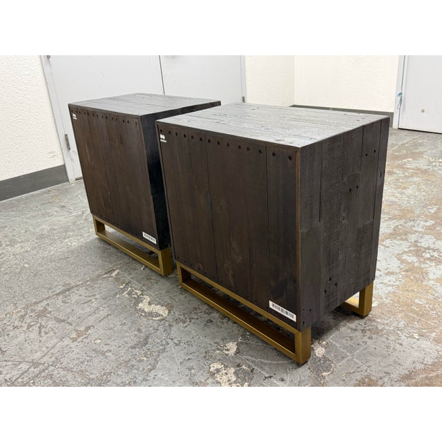 Wood Zin Home Elle Reclaimed Wood Nightstands, Pair For Sale - Image 7 of 12