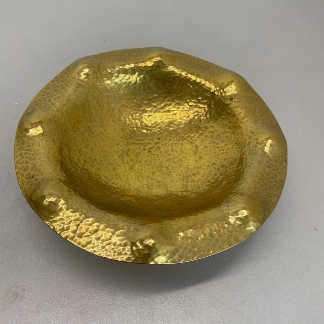 Vintage Brass Handmade Shell Plate, Austria, 1950s For Sale - Image 9 of 18