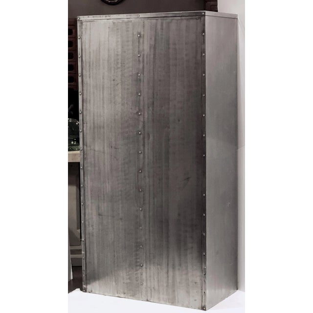 Large Industrial Burnished Steel Cabinet of Drawers For Sale - Image 11 of 13