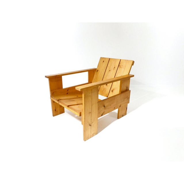 Mid-Century Modern Vintage Dutch Crate Armchair by Gerrit Rietveld, 1960s For Sale - Image 3 of 18