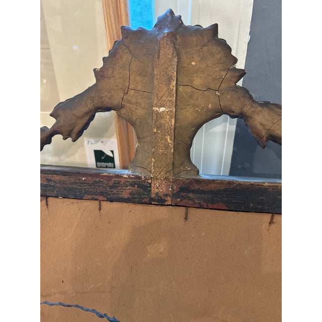Antique Regency Mirror With Gilding and Flower Basket For Sale - Image 9 of 11