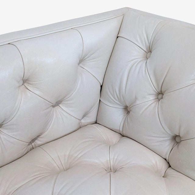 Elite Leather Mila Company Modern 3-Seat Tufted White Leather Sofa For Sale In San Francisco - Image 6 of 9