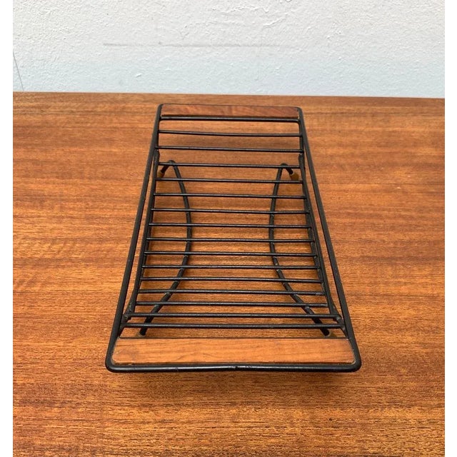 Black Mid-Century String Style Fruit Bowl With Teak Handle For Sale - Image 8 of 18