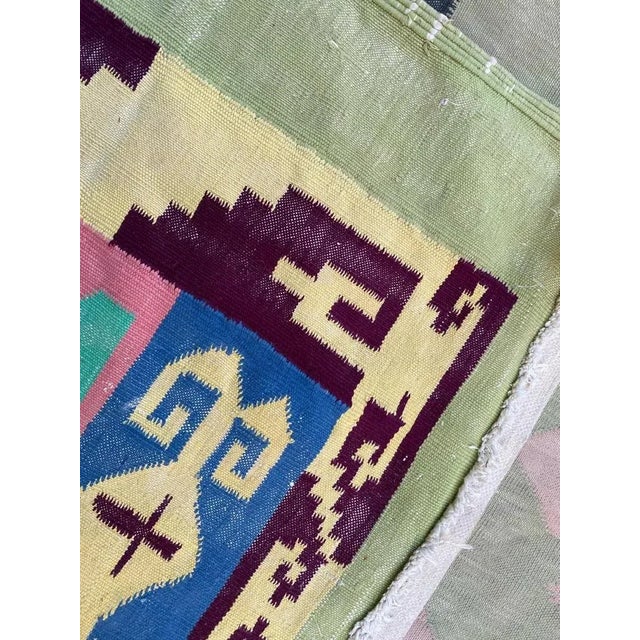 Large Indian Dhurrie Flat-Woven Rug For Sale - Image 12 of 14