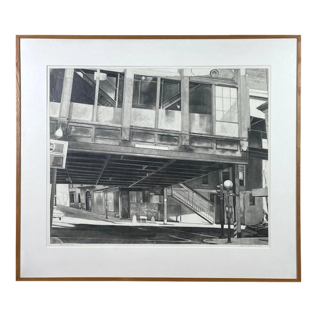 1980s "Green St. #2" Mixed Media on Paper by James Goldman, Framed For Sale