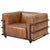 Industrial Crafters and Weavers Henry Industrial Modern Leather Arm Chair For Sale - Image 3 of 5