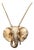 Vintage 1970s Signed Napier Goldtone Elephant Head Pendant Necklace For Sale