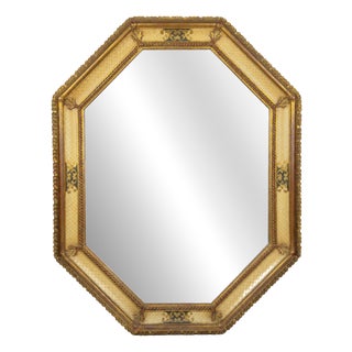 Vintage Large Wooden Wall Mirror, Italy, 1930s For Sale