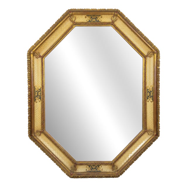 Vintage Large Wooden Wall Mirror, Italy, 1930s For Sale