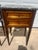 French French 19th Century Louis XVI Pair of Walnut Marble Top Night Stands For Sale - Image 3 of 11