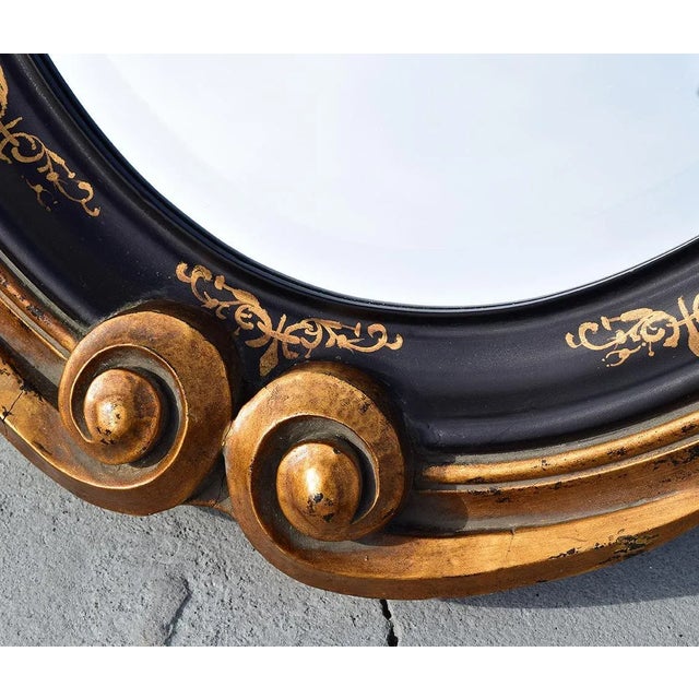 2000 - 2009 John Richard Oval Contemporary Mirror Black and Gold For Sale - Image 5 of 11