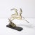Art Deco Leaping Gazelle Sculpture in Polished Brass on Black Marble Base For Sale - Image 10 of 12