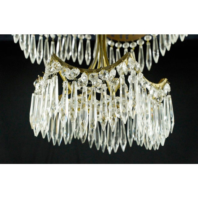 Mid 20th Century The Plaza Hotel Russian Crystal Dore Bronze Chandelier For Sale - Image 14 of 16