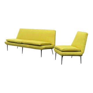 Heywood-Wakefield Contessa “Metronome” Sofa & Lounge Chair, 1959 — Attributed to Carl Otto For Sale