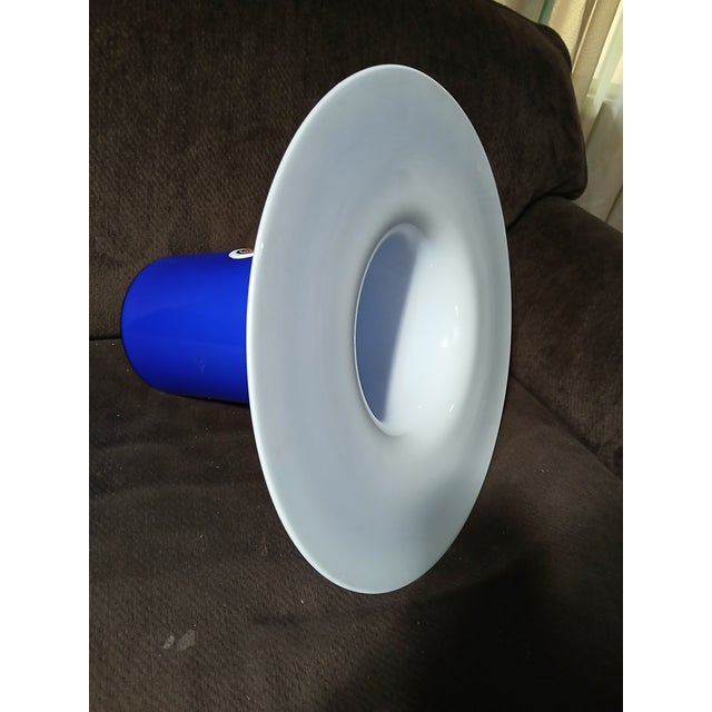 C. 1960 Blue Glass Lattimo Sun Pendant Lamp Shade by Alessandro Pianon for Vistosi For Sale - Image 13 of 18
