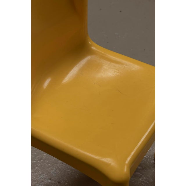 Yellow Vintage Chairs by Carlo Bartoli for Kartell, 1970s, Set of 10 For Sale - Image 8 of 11