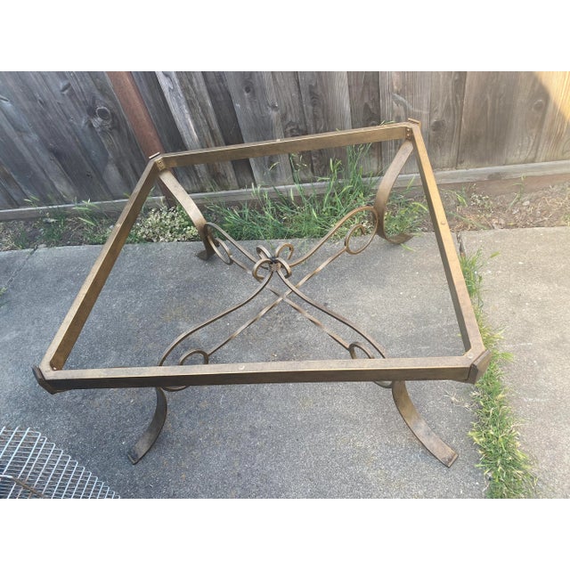 Vintage Glass and Metal Coffee Table For Sale - Image 4 of 9