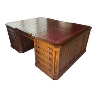 Late 19th Century Walnut Partners Desk For Sale