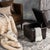 Square Tufted Ottoman in Brown & Black For Sale - Image 10 of 11