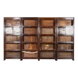 Large Gunn Mahogany Glazed Sectional Bookcase, 1900 For Sale