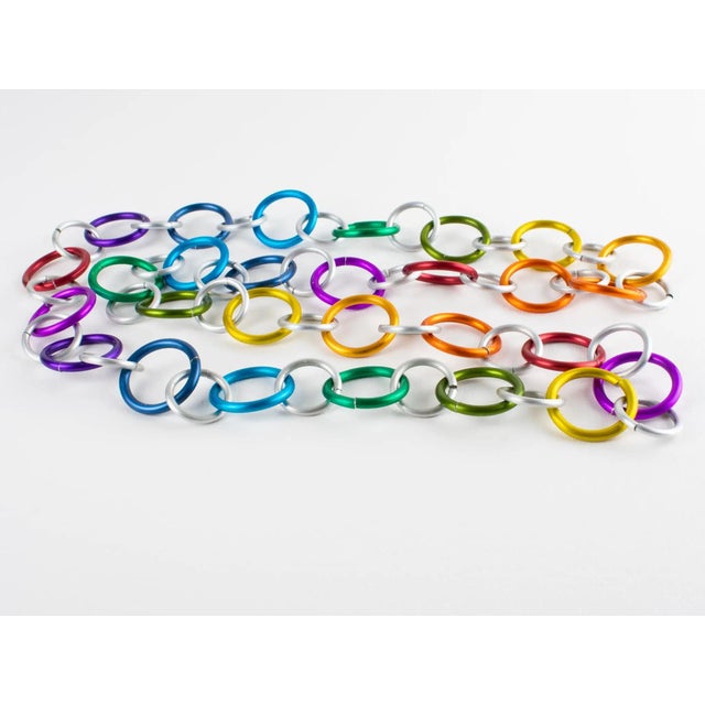 David Spada Space Age Multicolor Aluminum Extra-Long Necklace For Sale - Image 9 of 11
